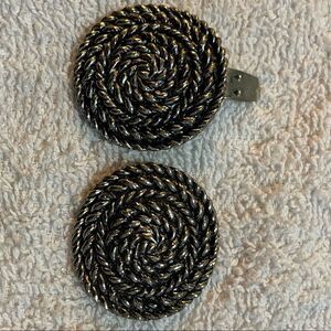 VINTAGE  BLUETTE Silver/Charcoal Tone Shoe Clips. Made In France